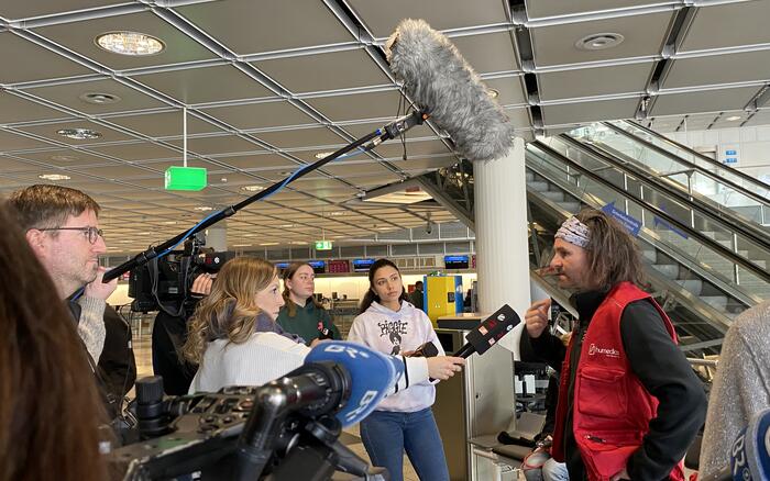 Medientermin am Flughafen