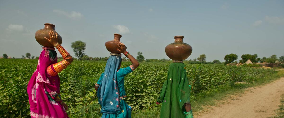 Frauen holen Wasser in Pakistan