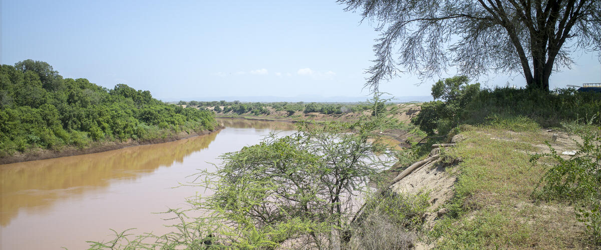 Landschaft mit Fluss in Äthiopien