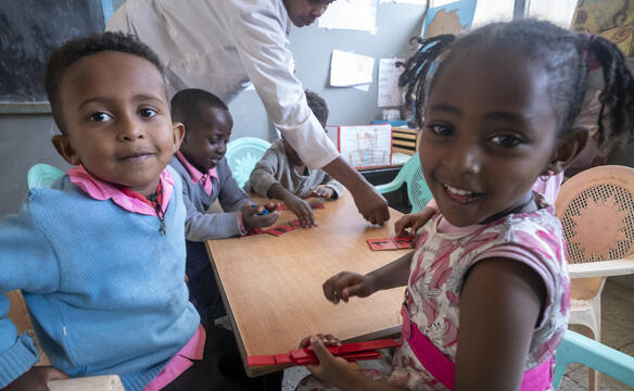 Kinder in Kindertagesstätte in Äthiopien
